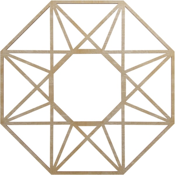 Ekena Millwork Guardian Wood Fretwork Pierced Ceiling Medallion, Birch, 20"OD x 7 3/4"ID x 3/8"T CMWP20X20X0375GDBI - main